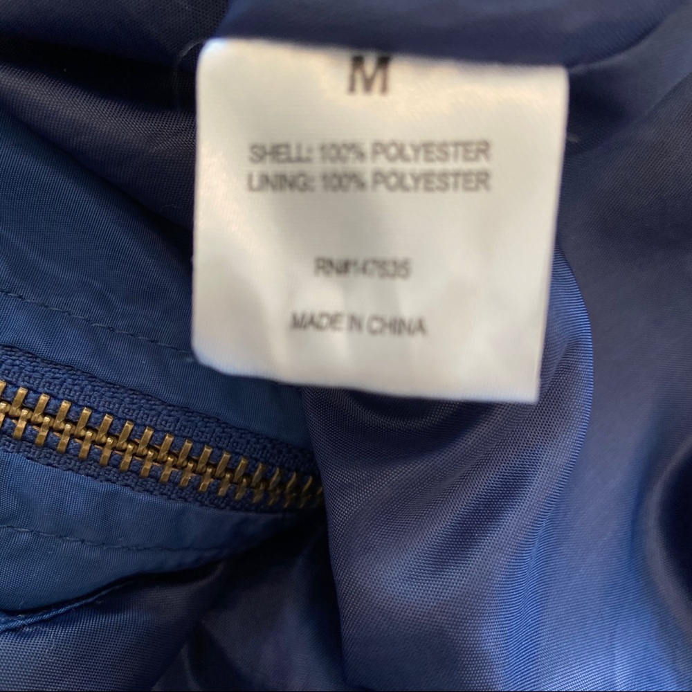 ROMEO & JULIET NAVY EMBROIDERED BOMBER JACKET SZ M - Picture 6 of 7